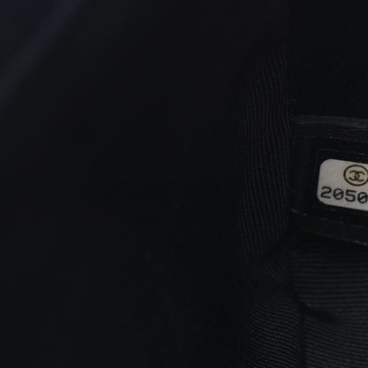 Chanel Lambskin Quilted Medium Graphic Flap Navy Black 7 of 12