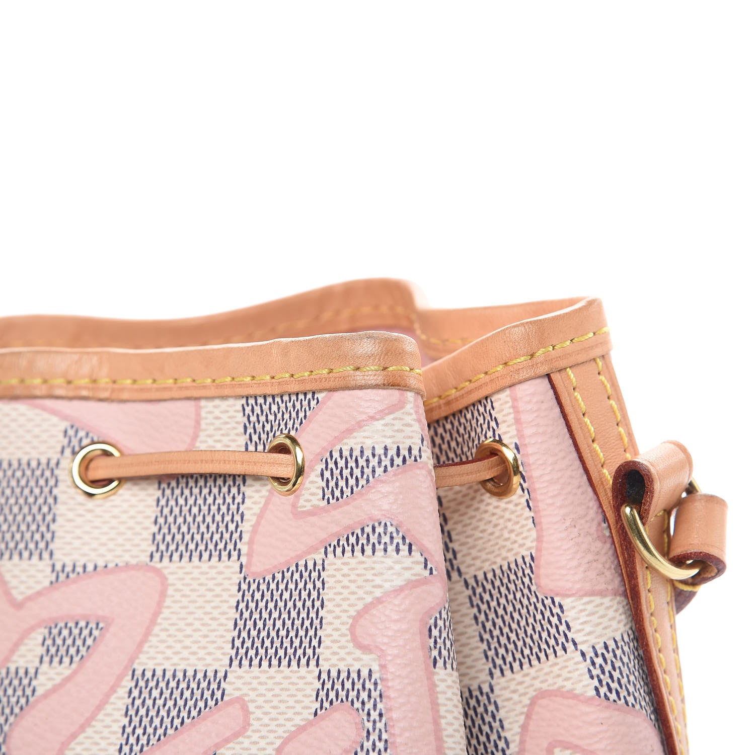 Louis Vuitton Damier Azur Tahitienne Nano Noe Rose Ballerine 9 of 11
