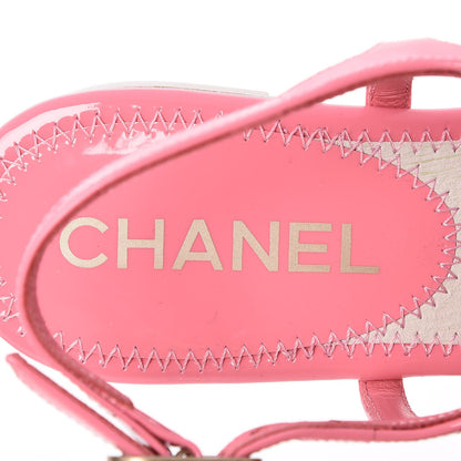 Chanel Patent Calfskin CC Logo Thong Sandals 35 Pink 7 of 8