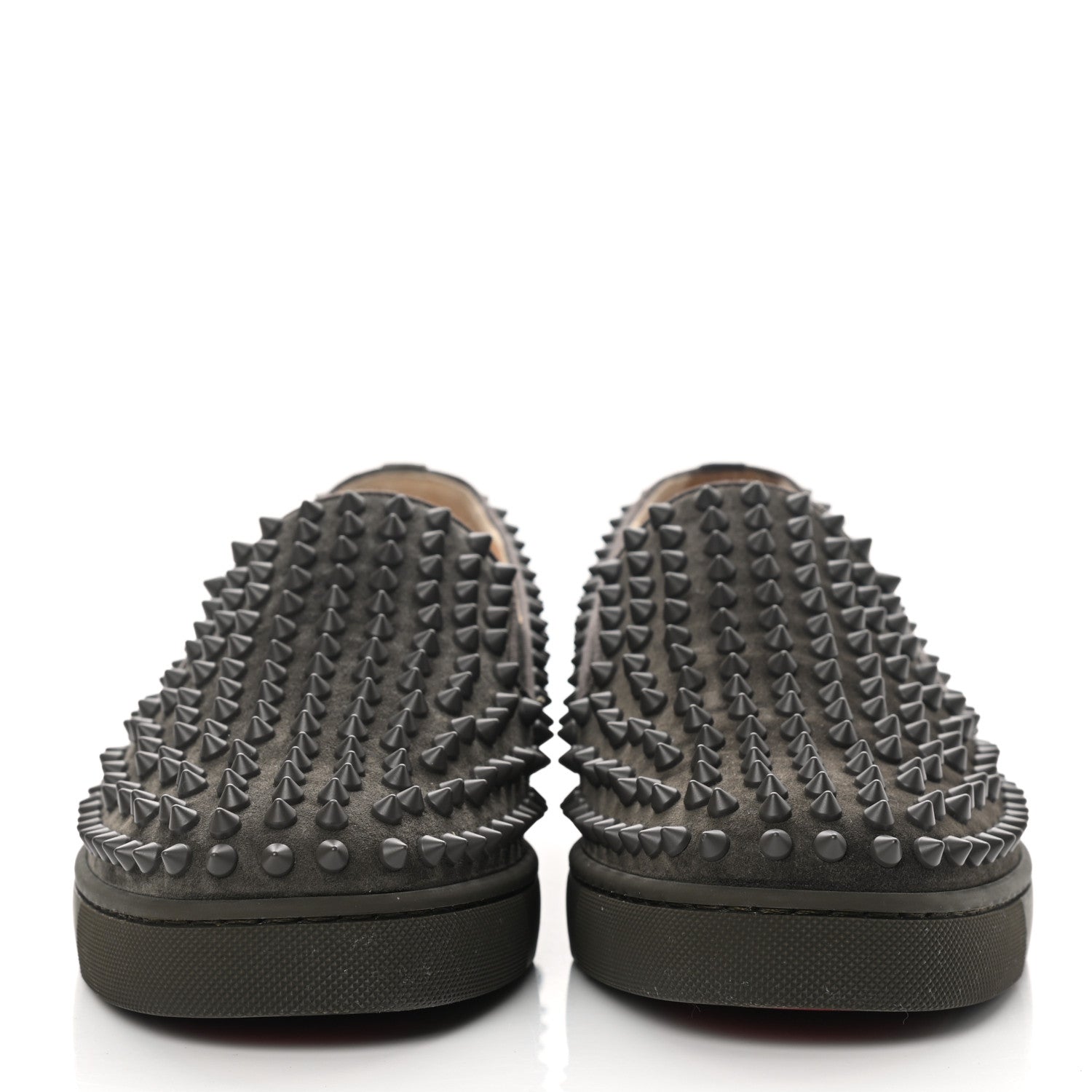 Christian Louboutin Veau Velours Spikes Mens Roller Boat Flat 40 Ombre 2 of 13
