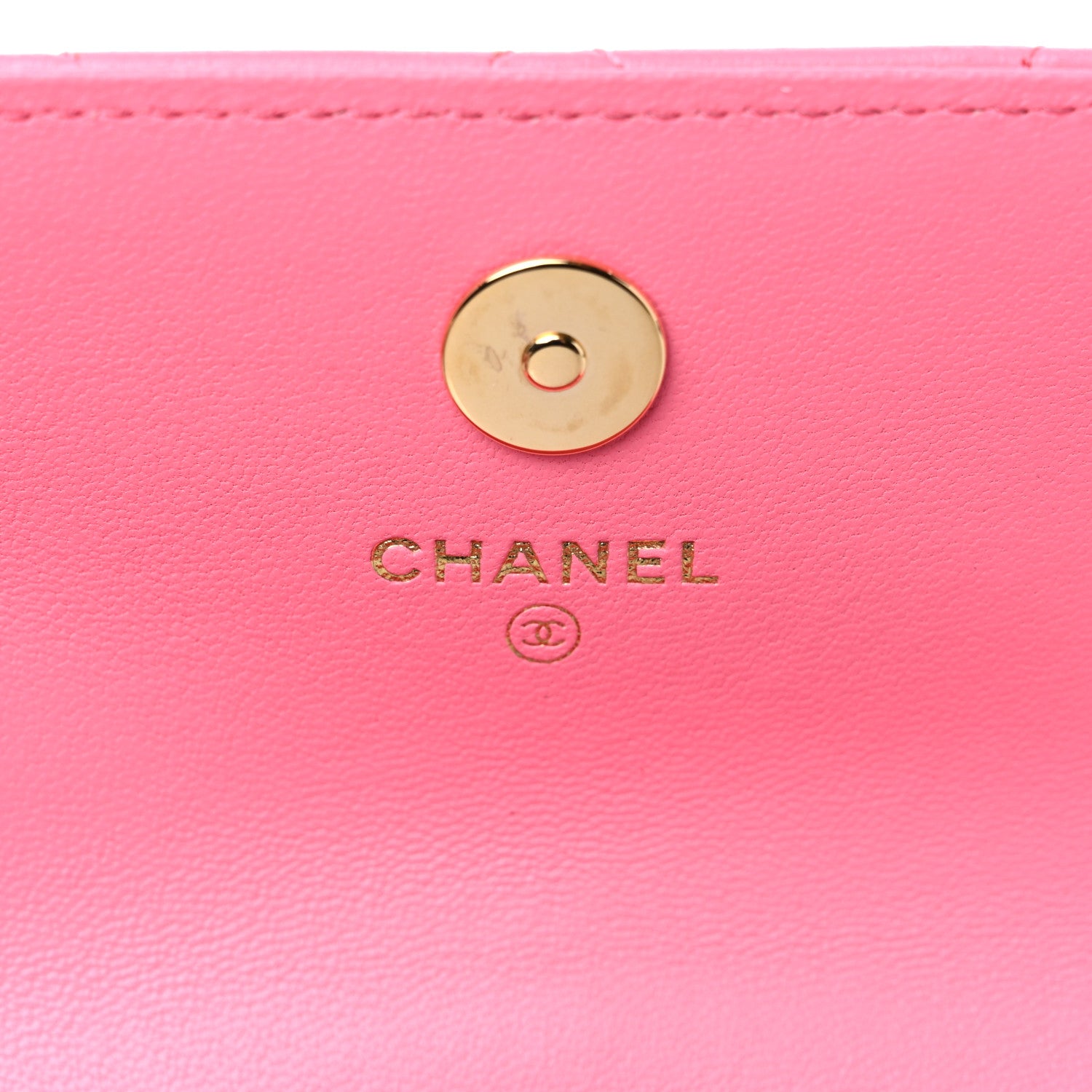 Chanel Lambskin Quilted CC Hook Card Holder Pink 6 of 11