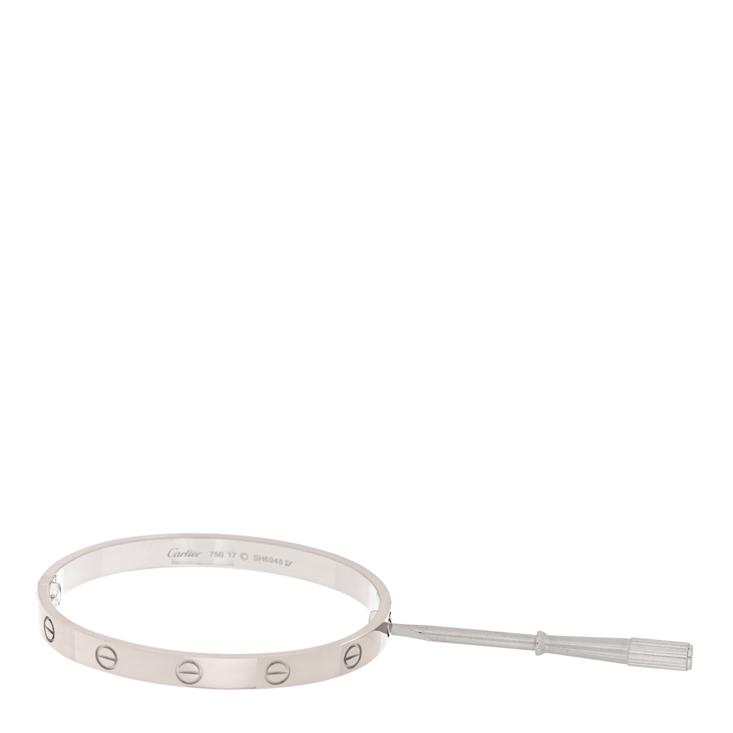 18K White Gold LOVE Bracelet 17