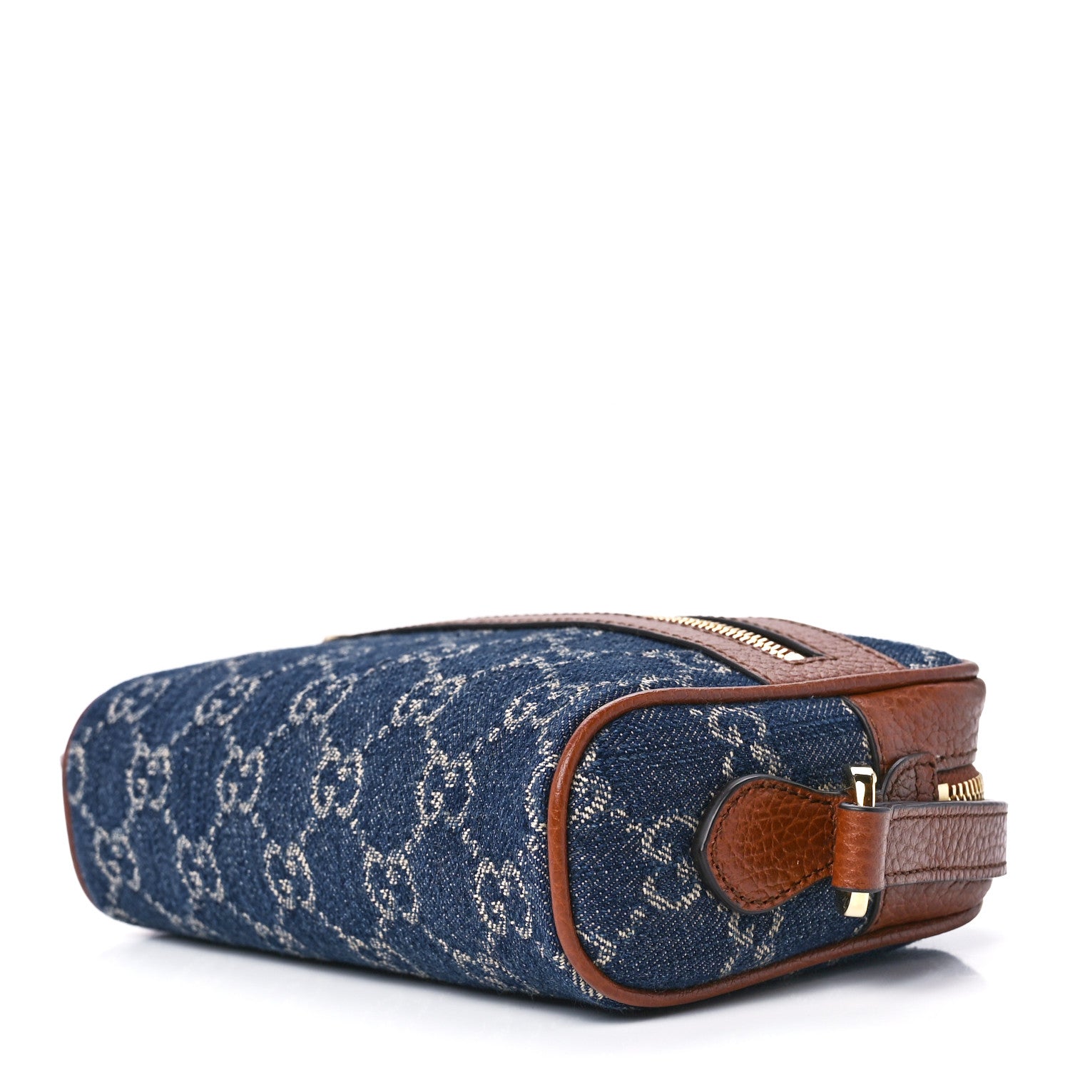 Gucci New Denim GG Monogram Dollar Calfskin Mini Ophidia Shoulder Bag Blue Tea Cuir Epilog 9 of 11