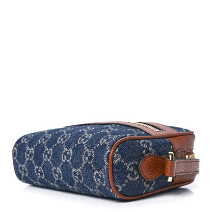 Gucci New Denim GG Monogram Dollar Calfskin Mini Ophidia Shoulder Bag Blue Tea Cuir Epilog 9 of 11