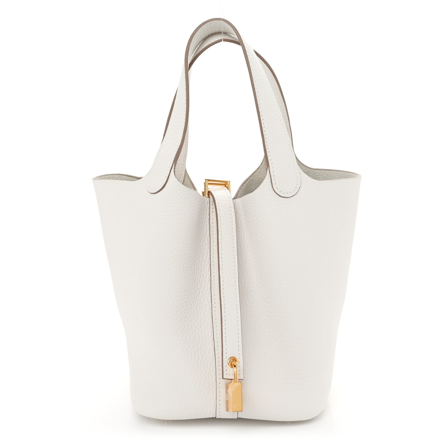 Taurillon Clemence Picotin Lock 18 PM Gris Pale