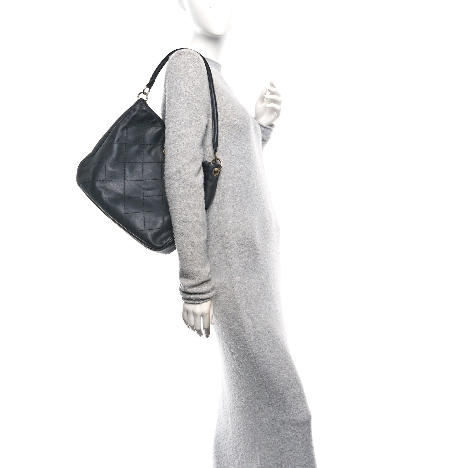 Chanel Calfskin Stitched Hobo Black 2 of 13