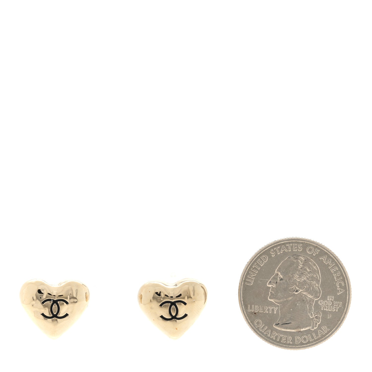 Chanel CC Heart Earrings Gold 2 of 4
