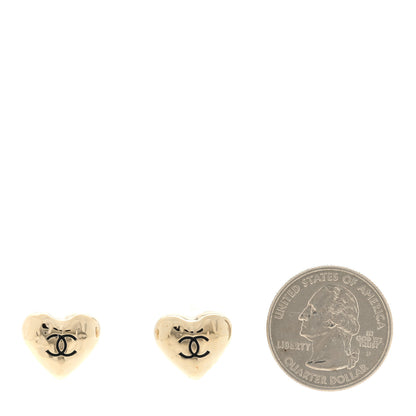 Chanel CC Heart Earrings Gold 2 of 4