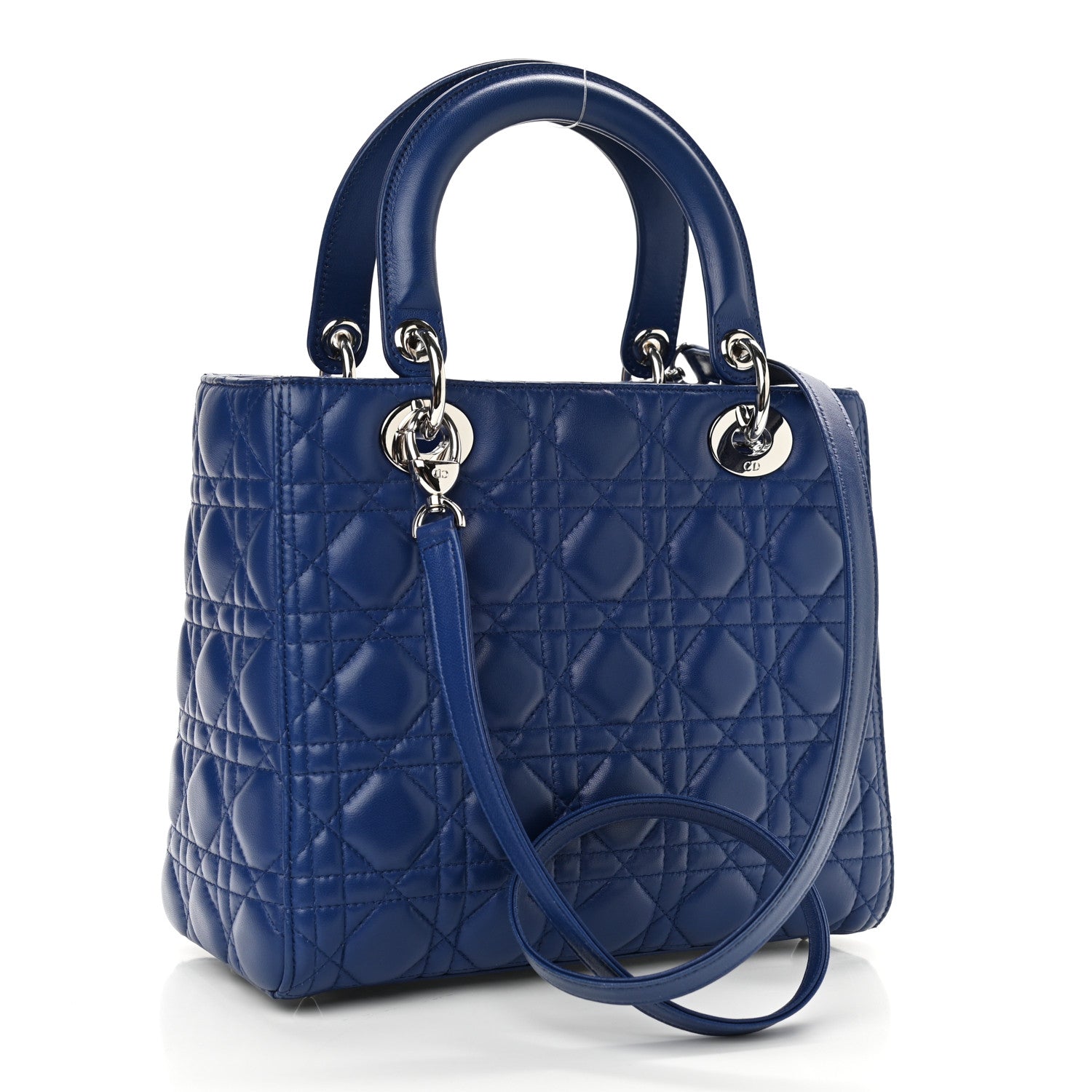 Christian Dior Lambskin Cannage Medium Lady Dior Blue 3 of 10