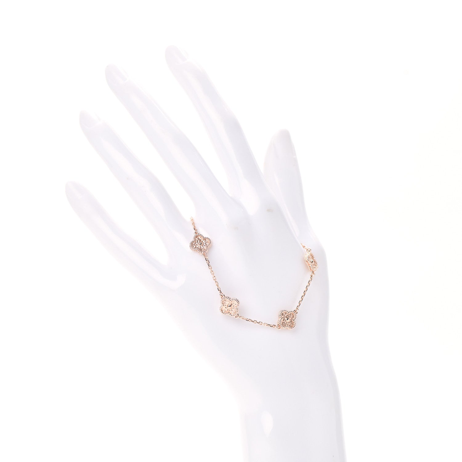 Van Cleef & Arpels 18K Rose Gold 6 Motifs Sweet Alhambra Bracelet 2 of 7