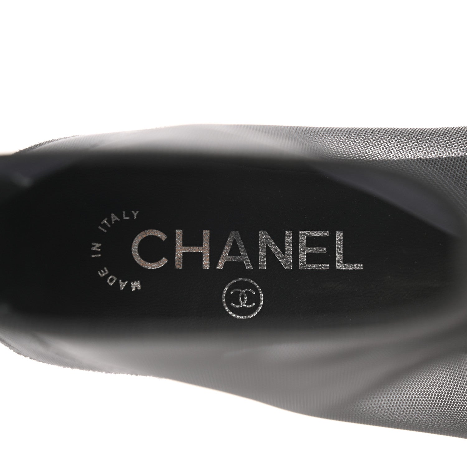 Chanel Mesh Suede Cap Toe Embellished Short Boots 37.5 Black 7 of 8