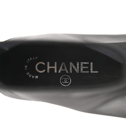 Chanel Mesh Suede Cap Toe Embellished Short Boots 37.5 Black 7 of 8