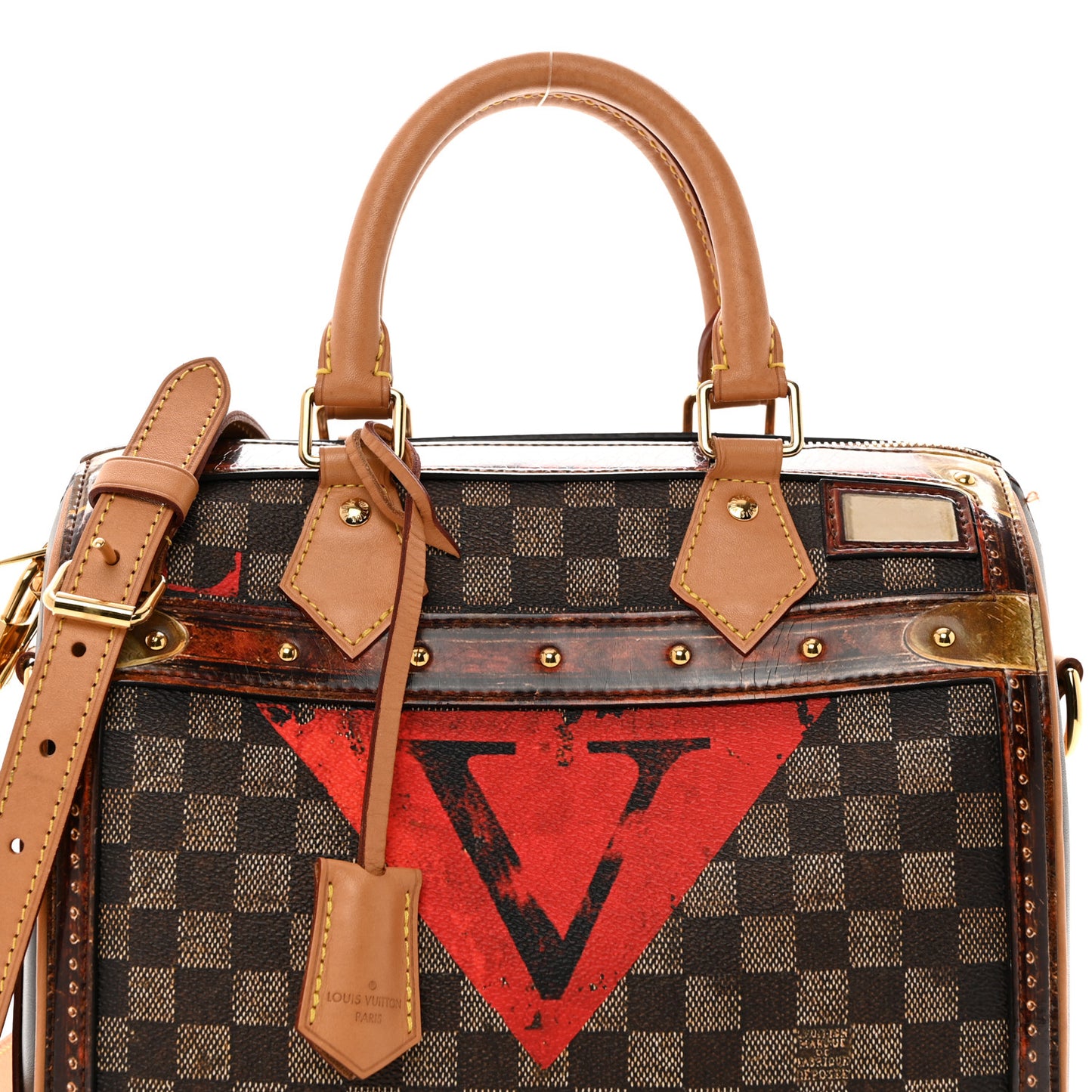 Transformed Damier Ebene Time Trunk Speedy Bandouliere 25 Black