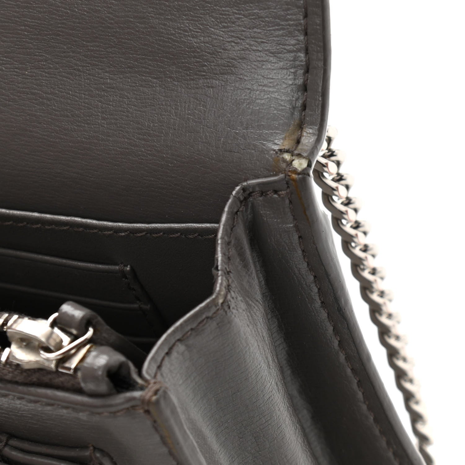 Saint Laurent Calfskin Monogram Sunset Chain Wallet Earth 12 of 17
