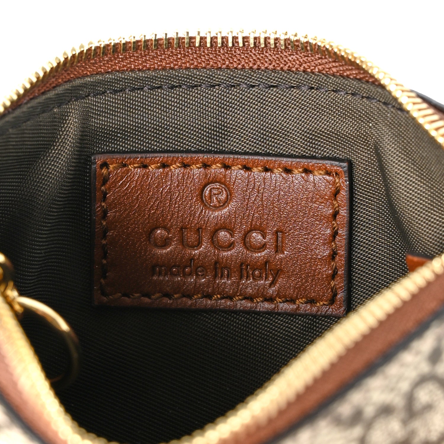 Gucci GG Supreme Monogram Key Case Beige Ebony Cuir 6 of 8