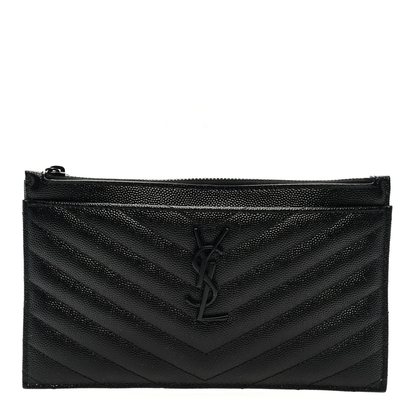 Grain De Poudre Chevron Monogram Bill Pouch Black