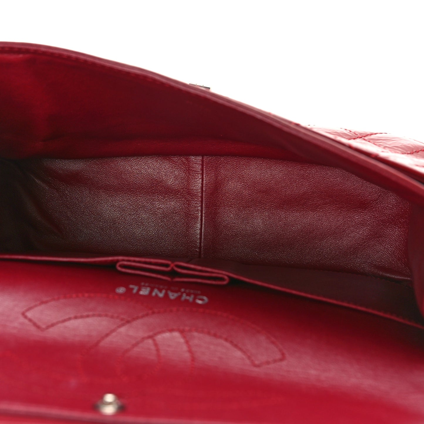 Aged Glazed Calfskin Quilted 2.55 Reissue 226 Flap Red