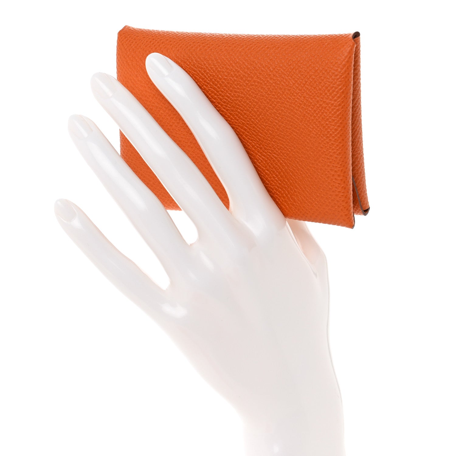 Hermes Epsom Calvi Duo Card Case Orange 2 of 7