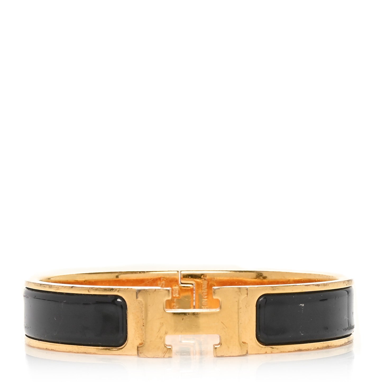 Enamel Narrow Clic Clac H Bracelet GM Black