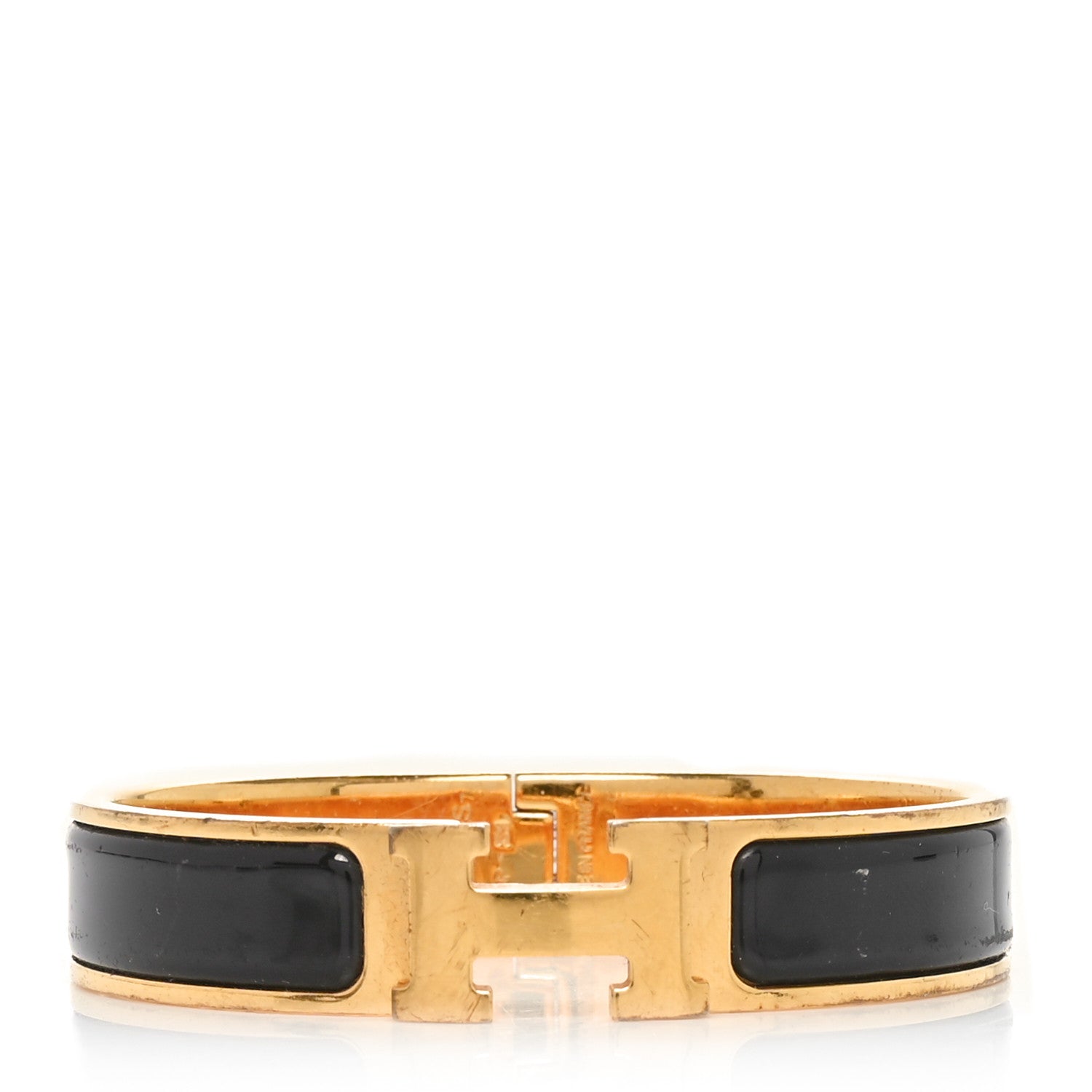 Hermes Enamel Narrow Clic Clac H Bracelet GM Black 1 of 4