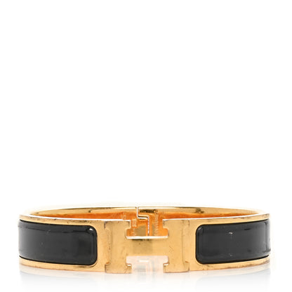 Hermes Enamel Narrow Clic Clac H Bracelet GM Black 1 of 4