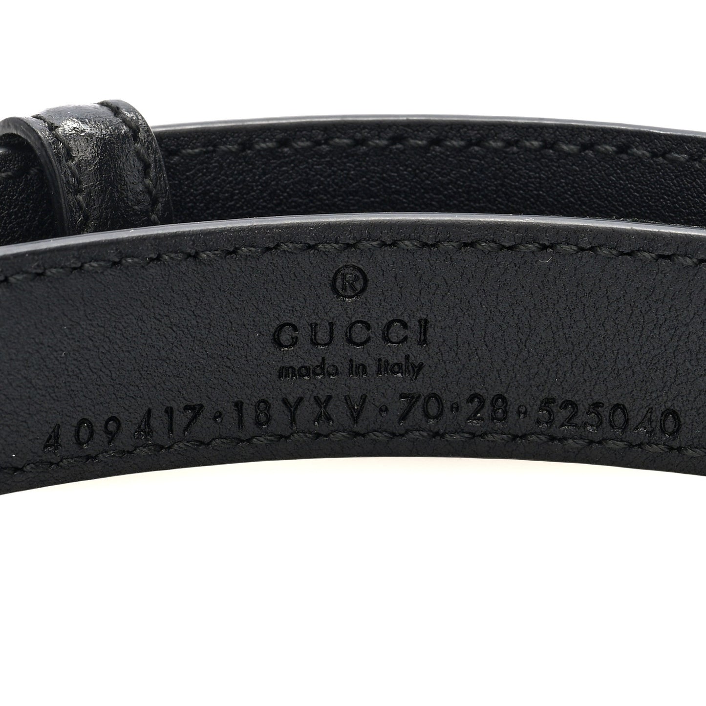 Azalea Calfskin Enamel Monochrome Double G 20mm Belt 70 28 Black