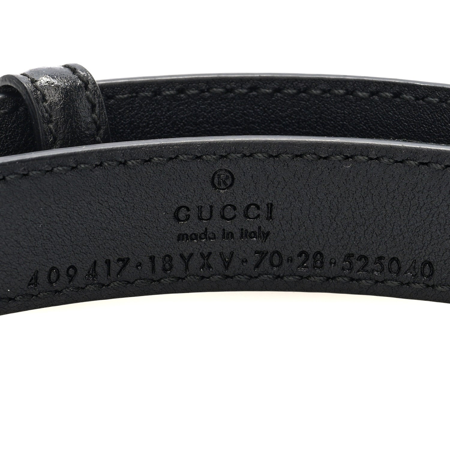 Gucci Azalea Calfskin Enamel Monochrome Double G 20mm Belt 70 28 Black 3 of 4