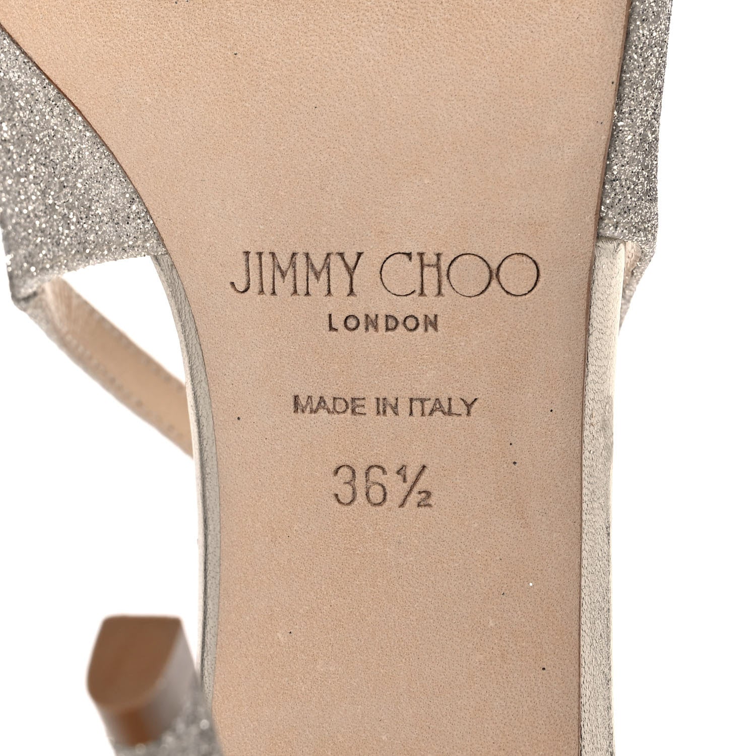 Jimmy Choo Dusty Glitter Azia 95 Strap Sandals 36.5 Platinum Ice 6 of 10
