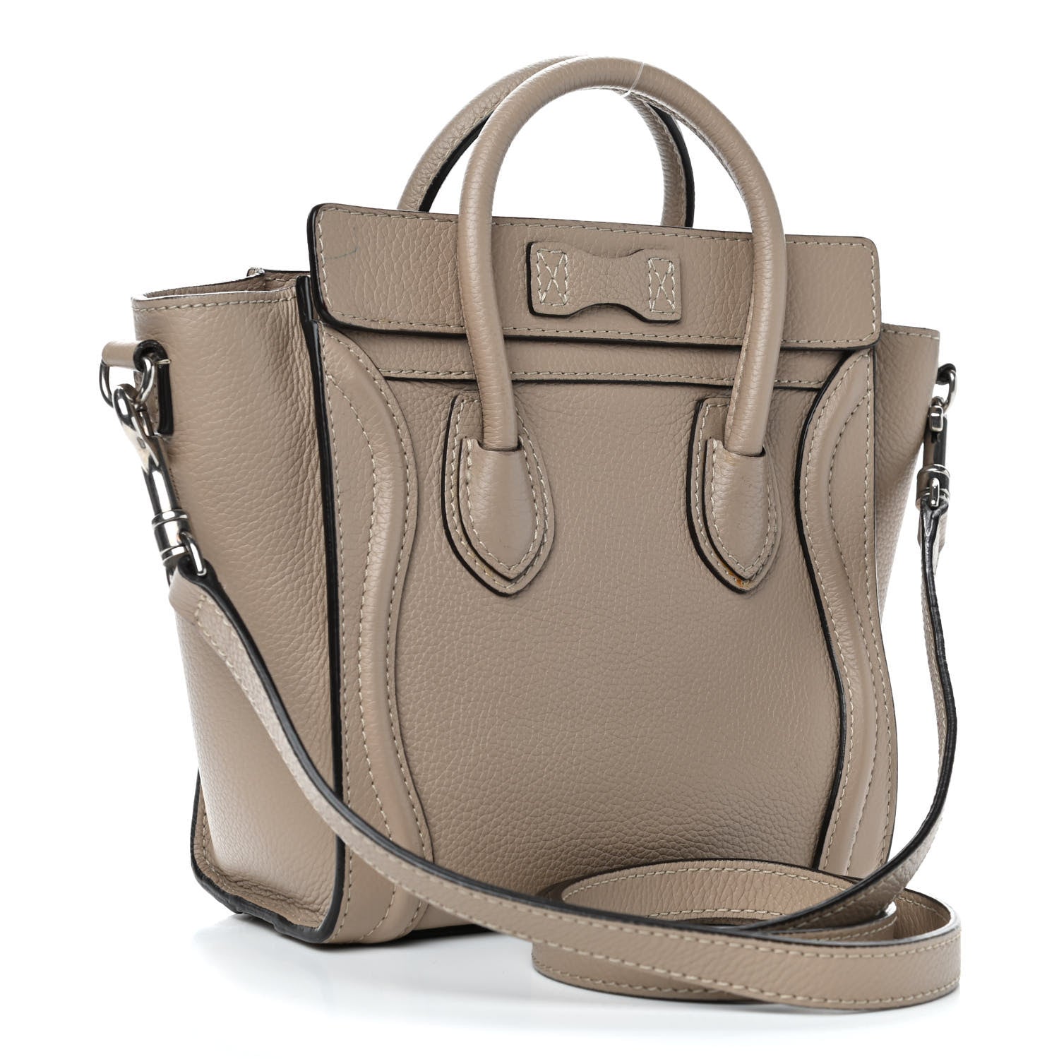 Celine Drummed Calfskin Nano Luggage Dune 2 of 6