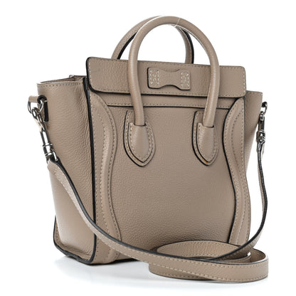 Celine Drummed Calfskin Nano Luggage Dune 2 of 6