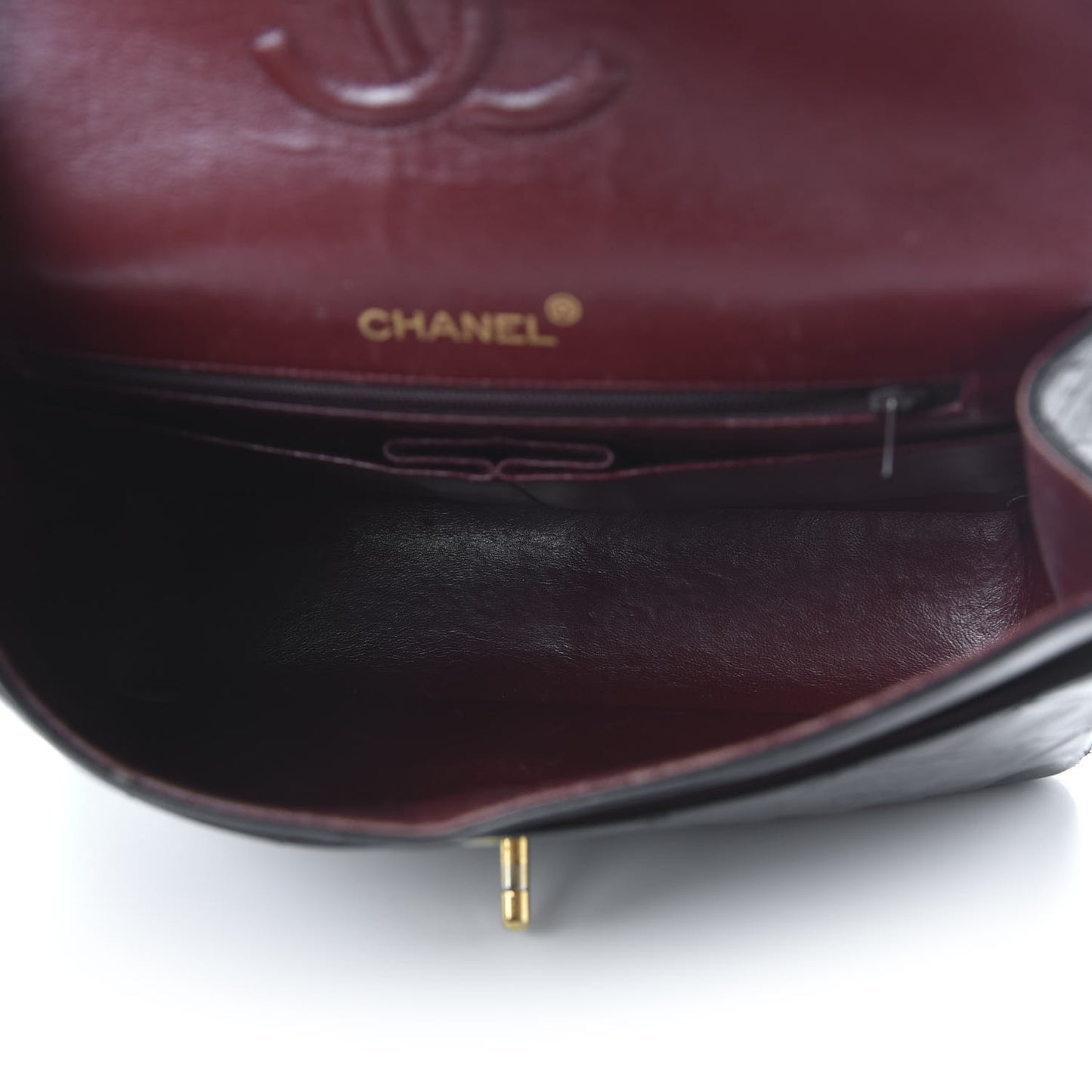 Lambskin Quilted Medium Double Flap Black