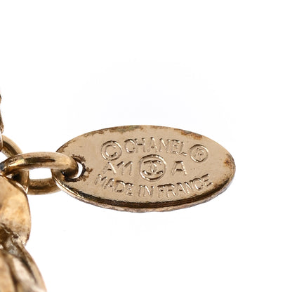 Chanel Crystal CC Pendant Necklace Gold 6 of 6