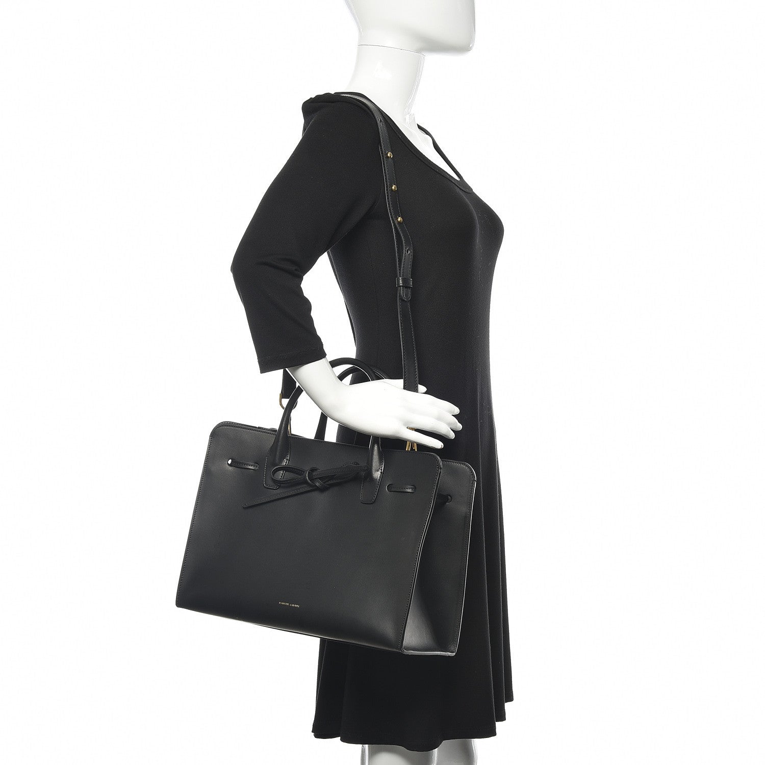 Mansur Gavriel Vegetable Tanned Calfskin Sun Bag Black 2 of 13