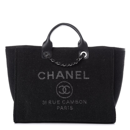 Chanel Lurex Boucle Medium Deauville Tote Black 1 of 10