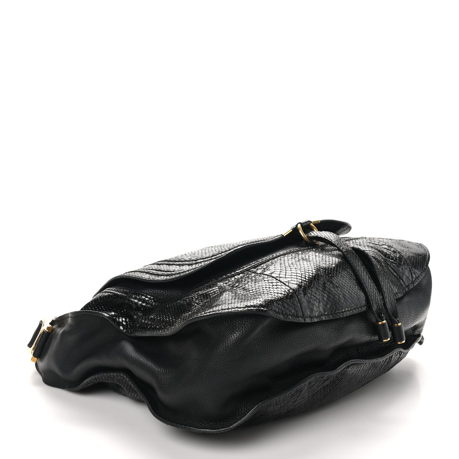 Chloe Snakeskin Large Marcie Hobo Black 4 of 9