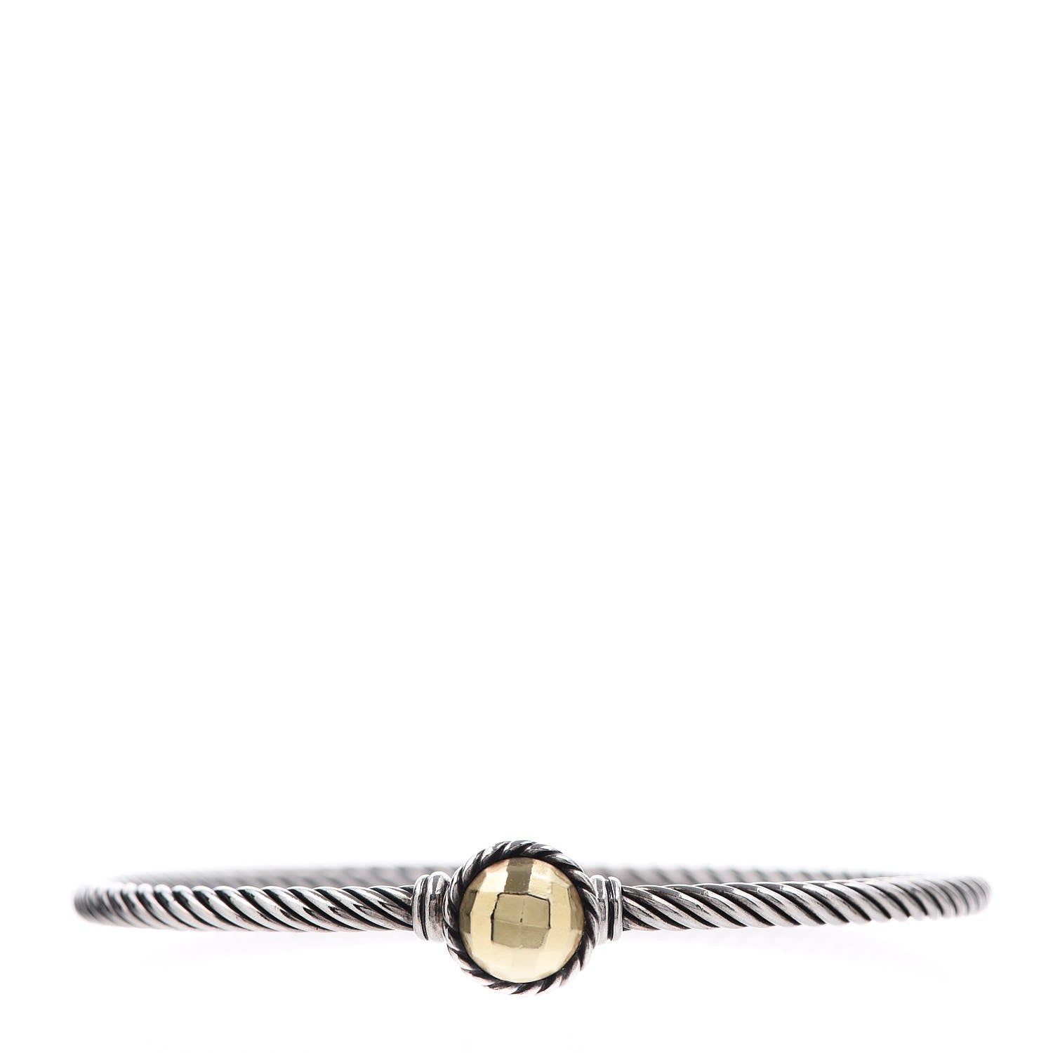 David Yurman Sterling Silver 18K Yellow Gold 3mm Chatelaine Bracelet 1 of 5