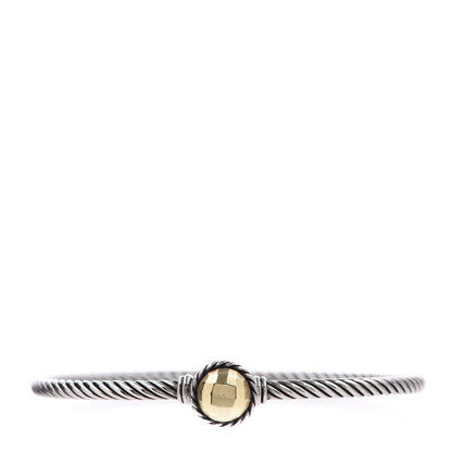 David Yurman Sterling Silver 18K Yellow Gold 3mm Chatelaine Bracelet 1 of 5