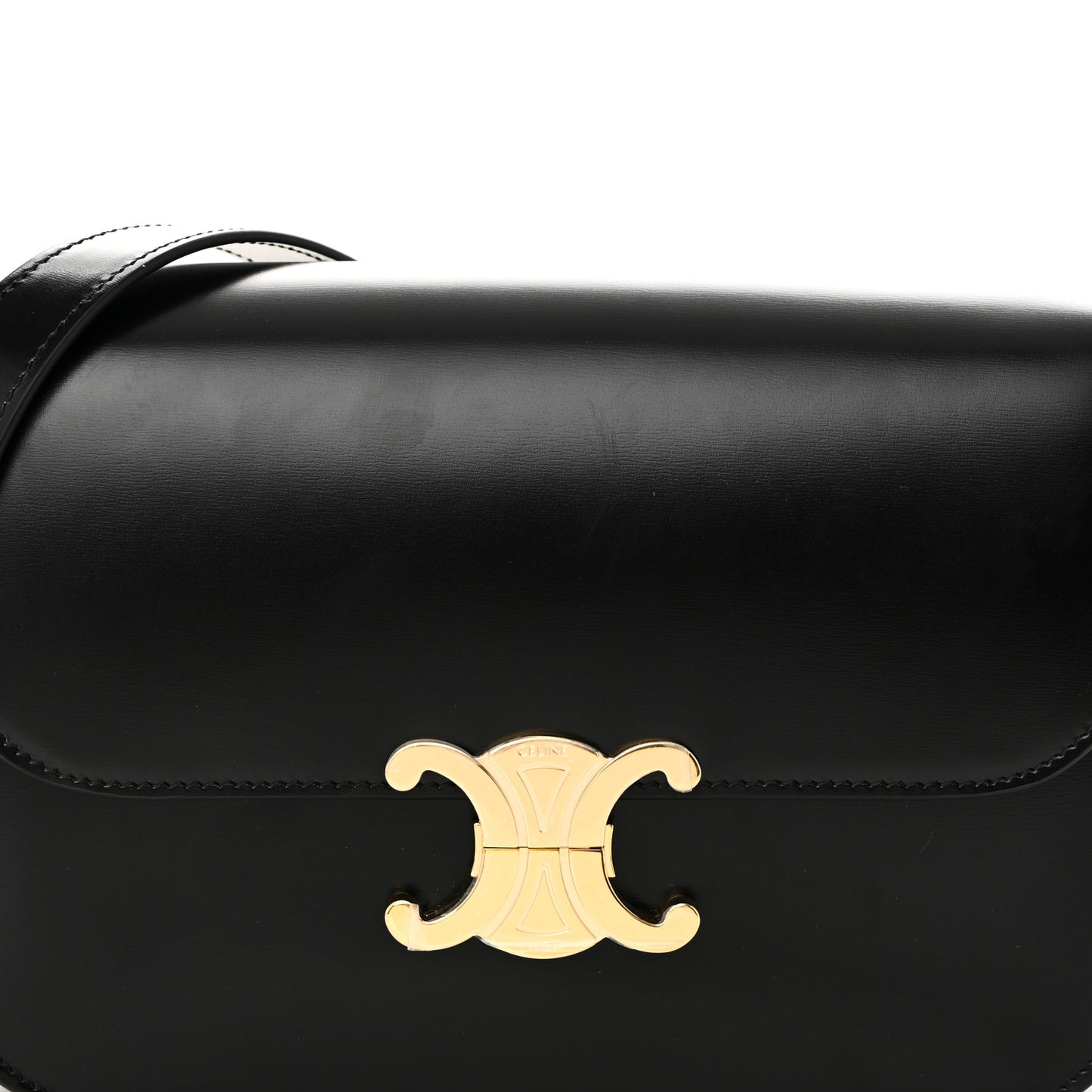 Shiny Calfskin Medium Triomphe Black
