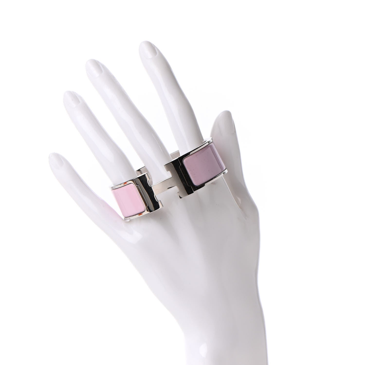 Hermes Enamel Wide Clic Clac H Bracelet PM Rose Dragee 2 of 6