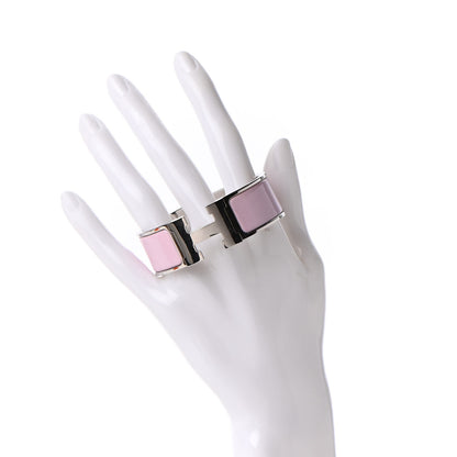 Hermes Enamel Wide Clic Clac H Bracelet PM Rose Dragee 2 of 6