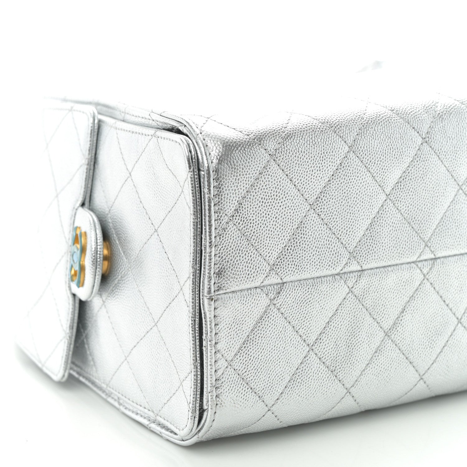 Chanel Metallic Caviar Quilted Small Chanel 25 Handbag Silver 9 of 10