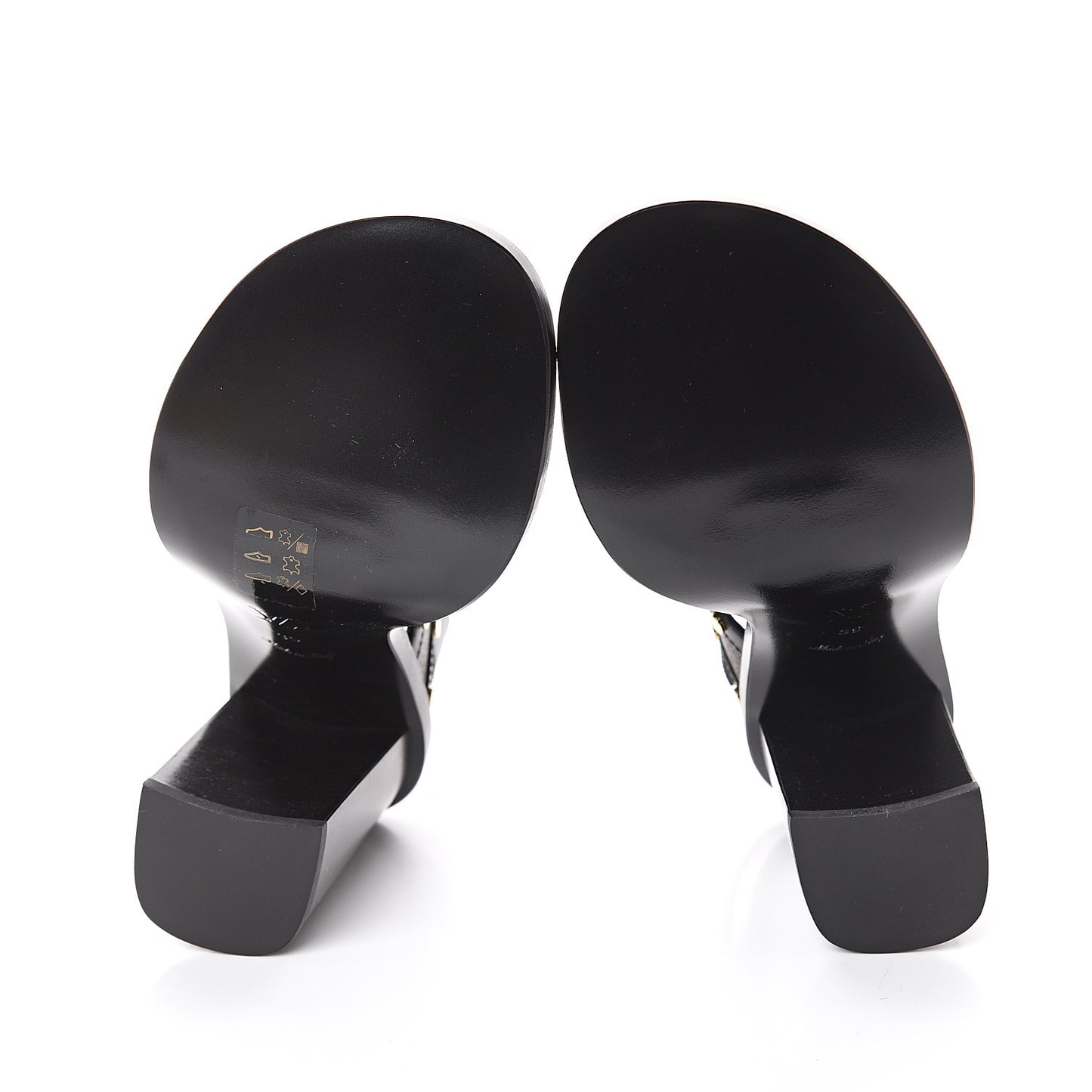 Calfskin Monogram Passenger Heeled Sandals 39 Black Rose