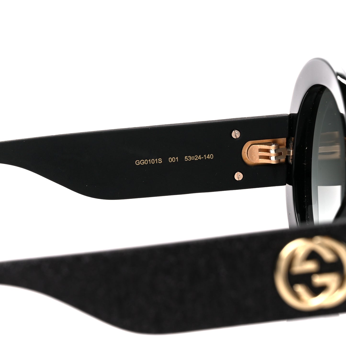 Acetate Round GG0101S Glitter Sunglasses Black