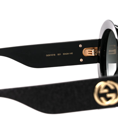 Gucci Acetate Round GG0101S Glitter Sunglasses Black 5 of 8