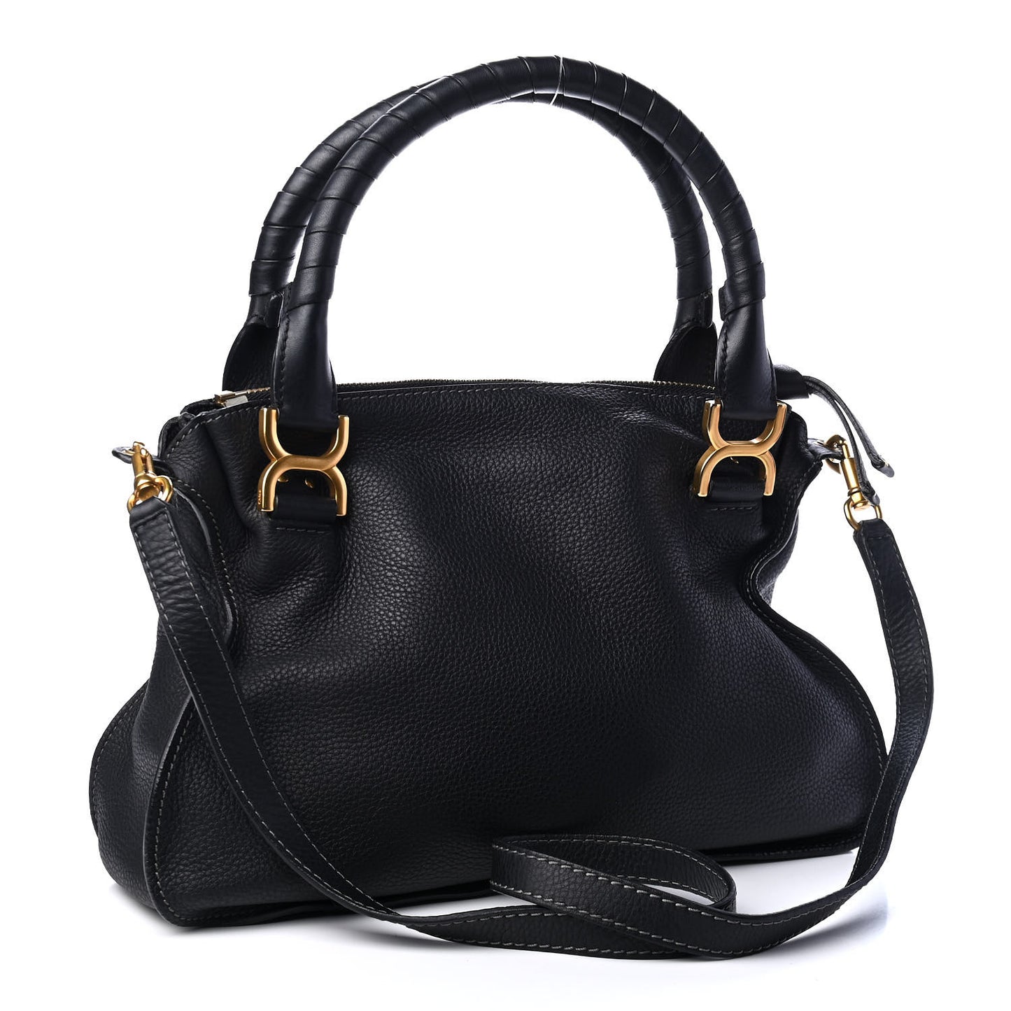 Calfskin Medium Marcie Satchel Black
