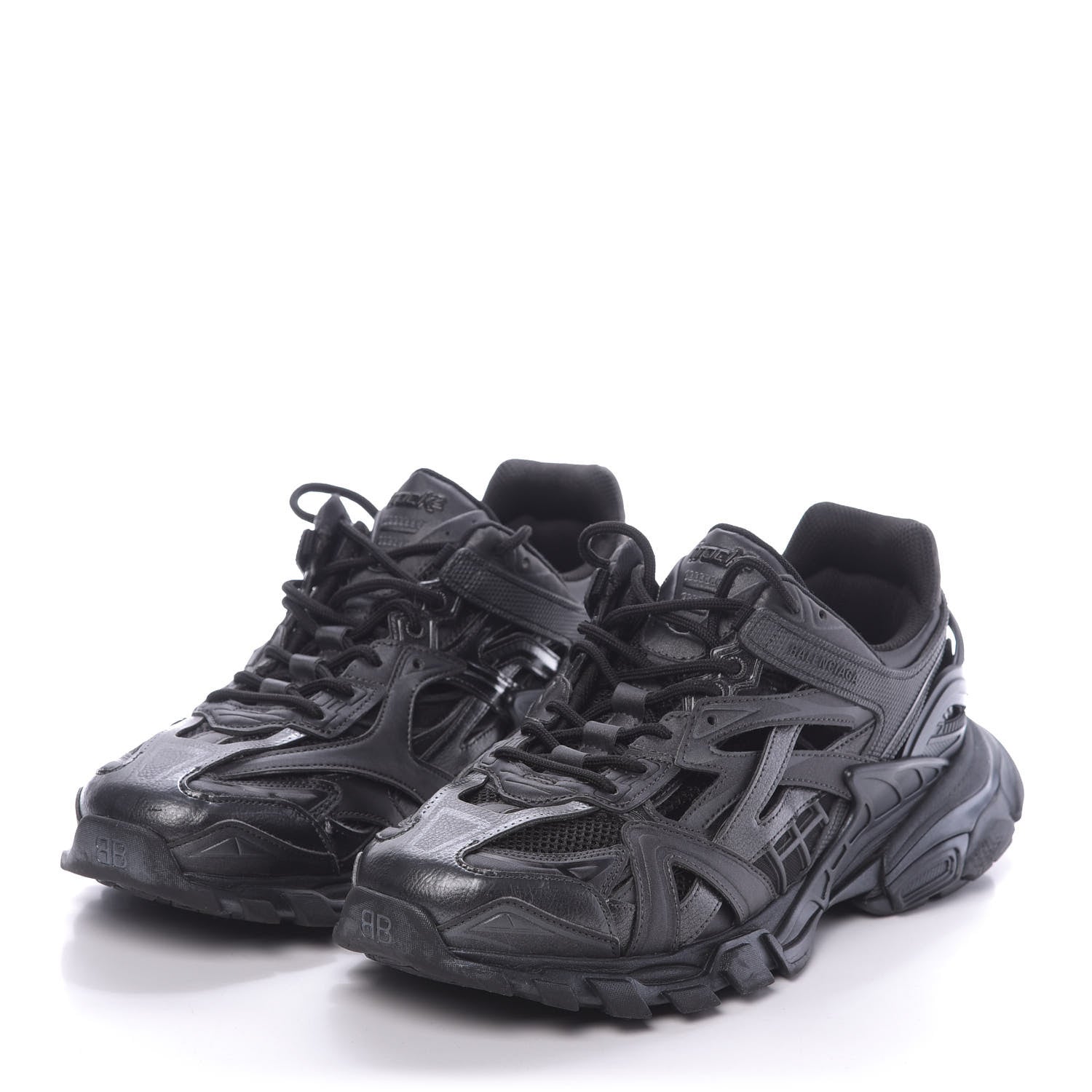 Balenciaga Rubber Mesh Pearlescent Mens Track.2 Open Sneakers 44 Black 2 of 10
