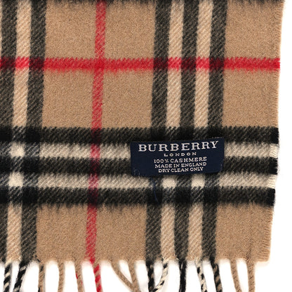 Burberry Cashmere House Check Fringe Scarf Camel 3 of 3