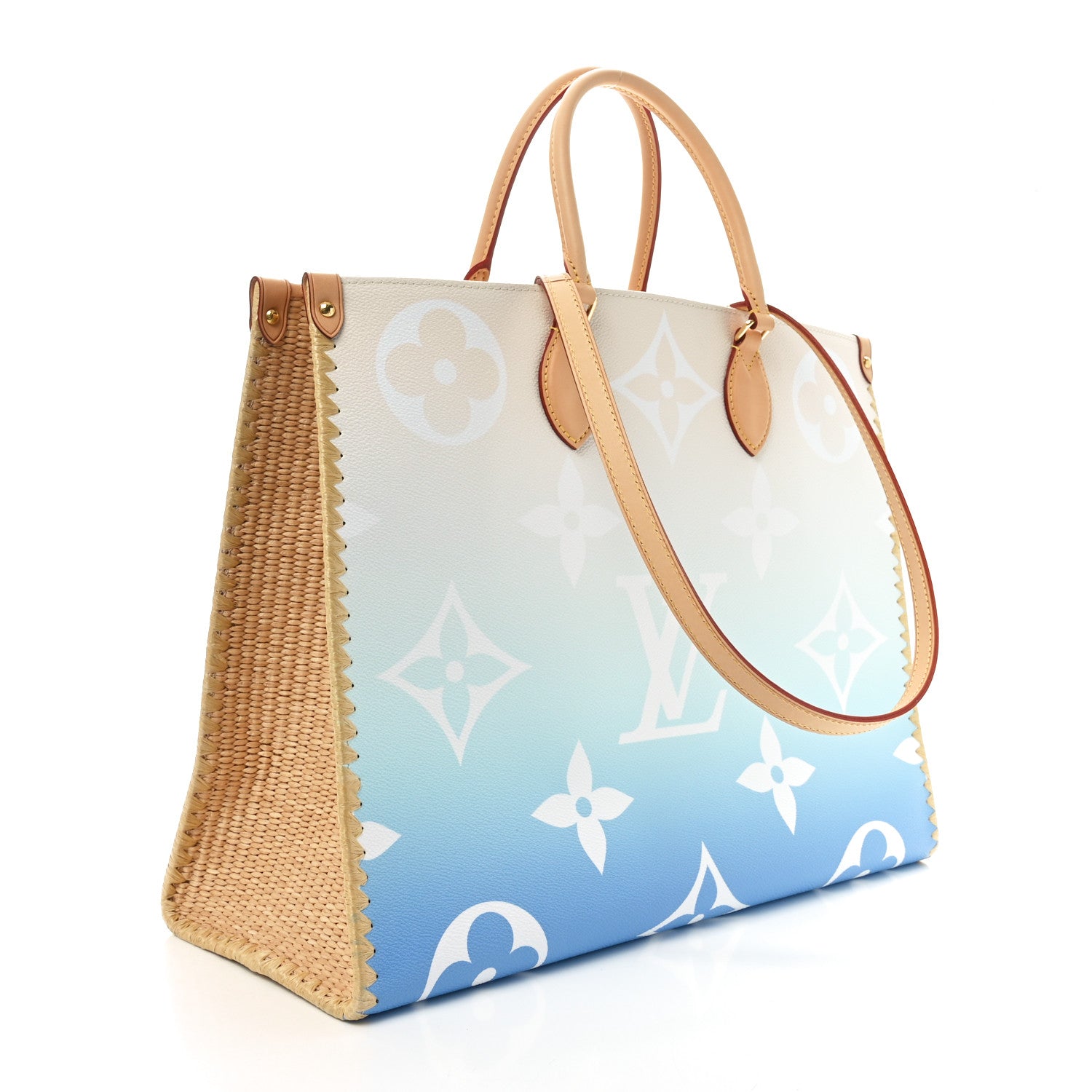 Louis Vuitton Monogram Giant Raffia Hamptons By The Pool Onthego GM Blue 3 of 9