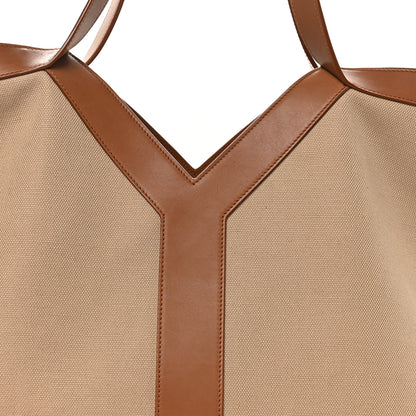 Saint Laurent Canvas Calfskin Y Tote Desert Dust Brick 8 of 10