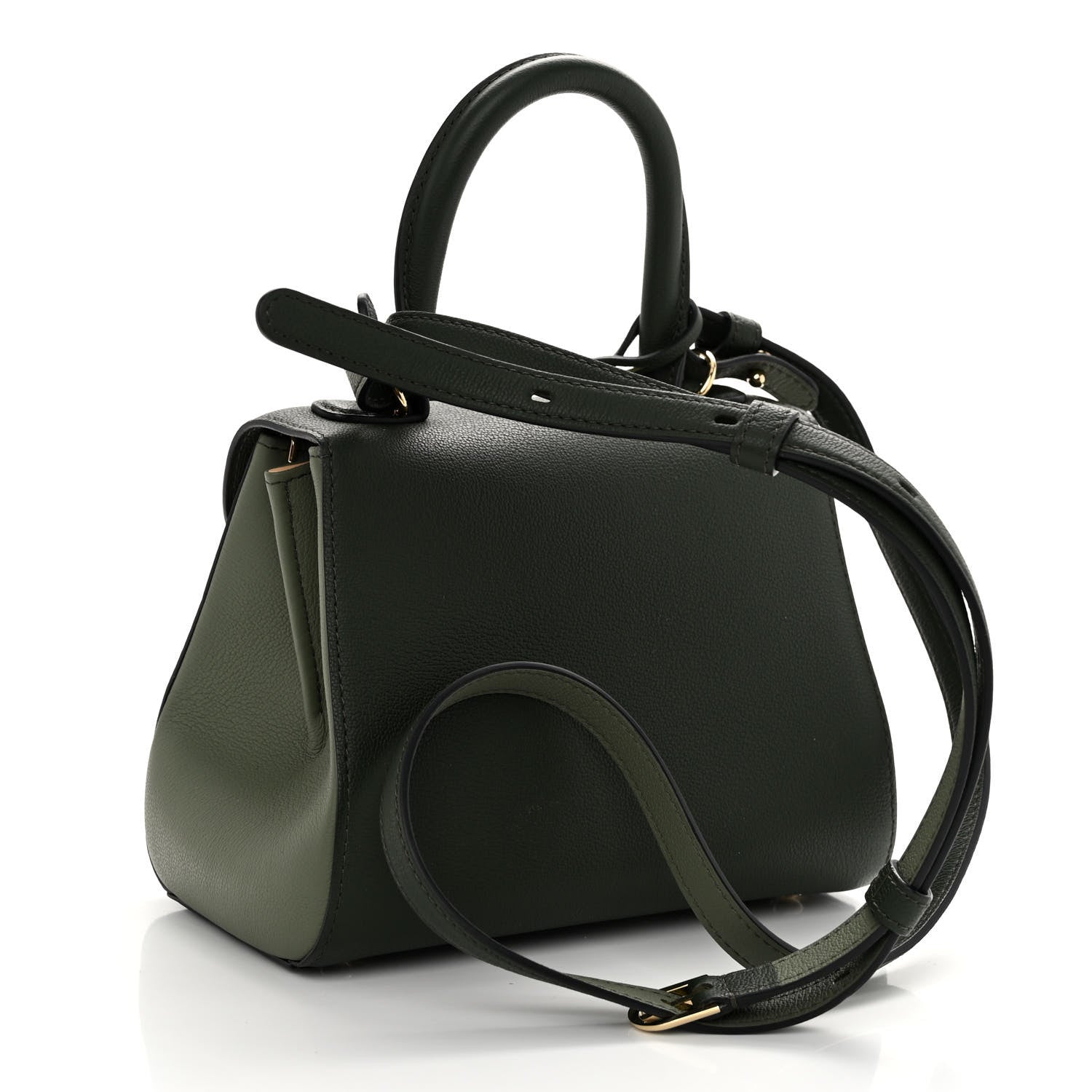 Delvaux Grained Rodeo Calfskin Mini Brillant Camaieux Satchel Kaki 5 of 10